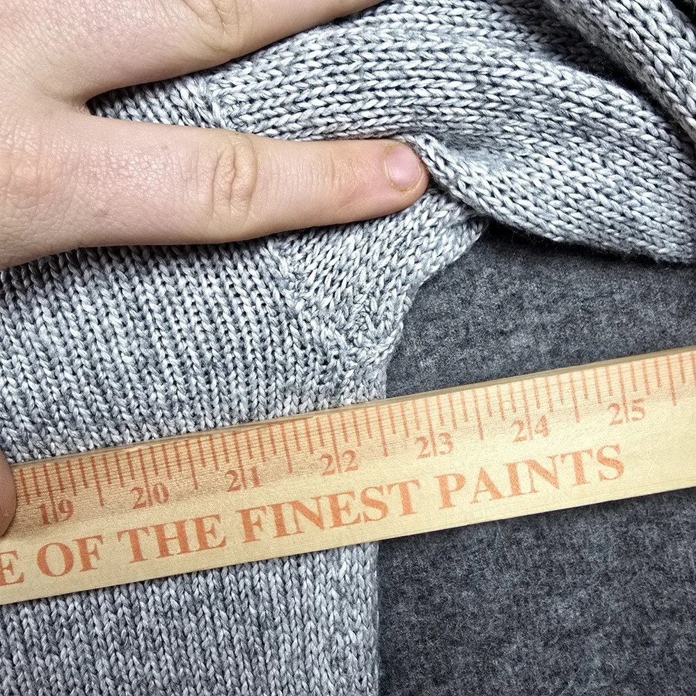 Nine West Women M Grey Gray Pullover Turtleneck Sweater Triple Pattern Comfy - Picture 9 of 11